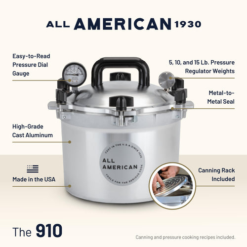 10.5 qt Pressure Cooker and Canner with Metal-to-Metal Sealing System, Holds 7 Pint or 4 Quart Jars, Aluminum, Silver