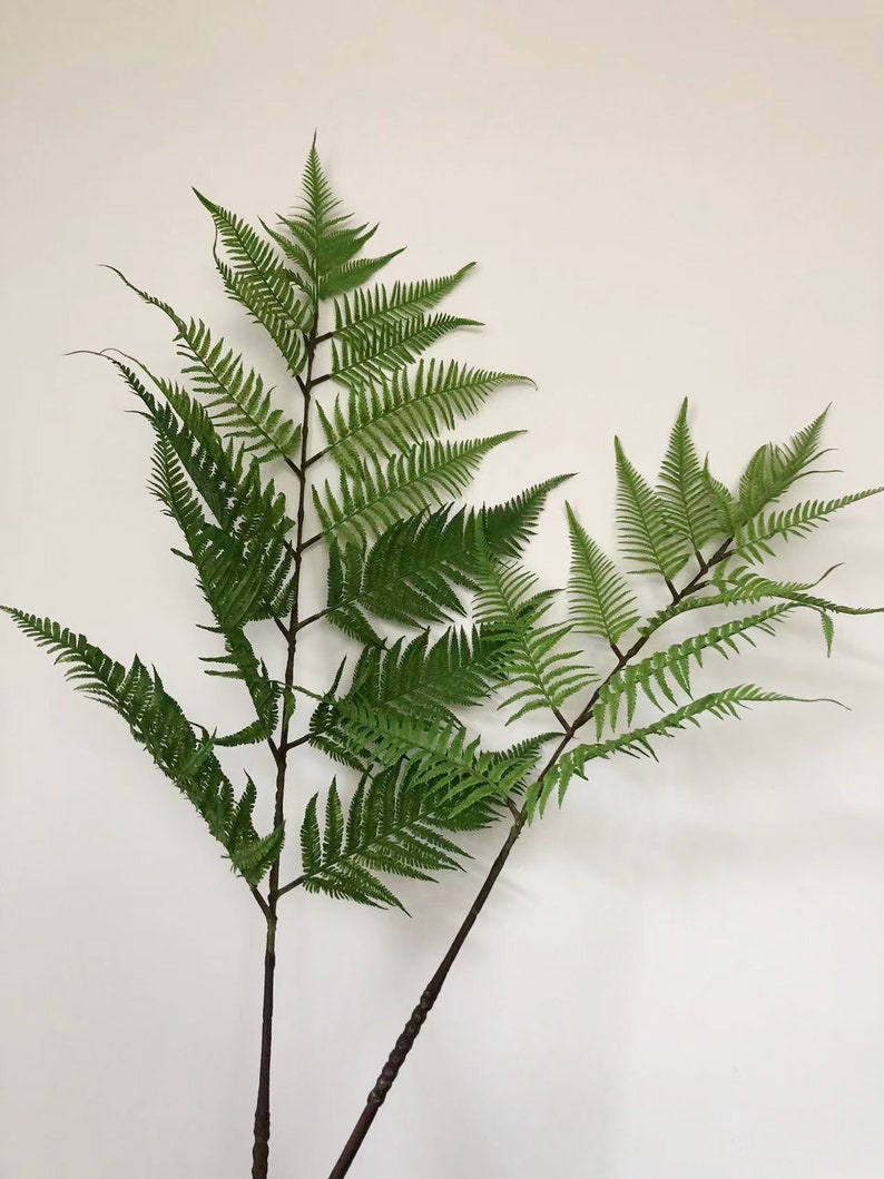 Long Stem Artificial Fern Leaves, Fake Tropical Plant Floral Arrangement, Home Decor, Wedding Party Supply