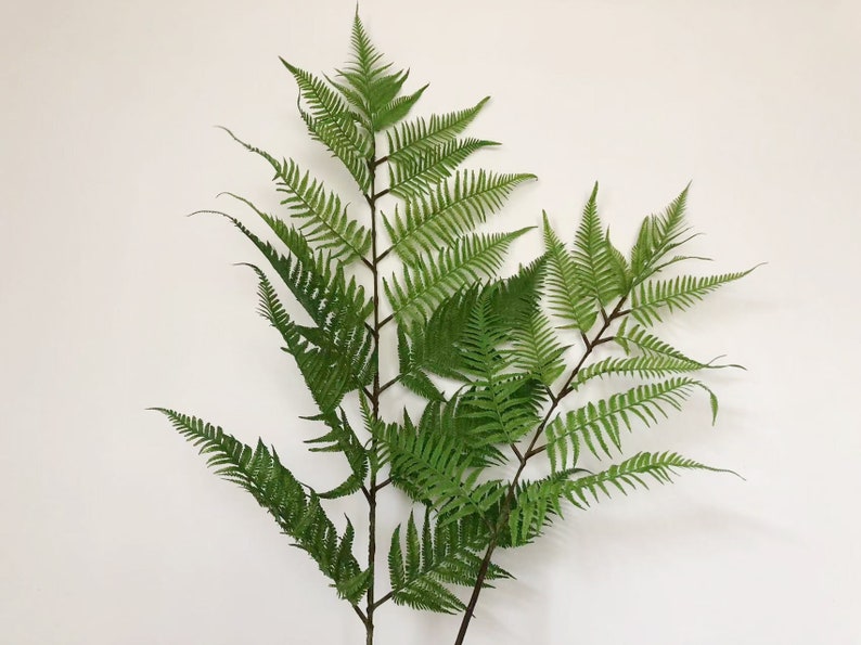 Long Stem Artificial Fern Leaves, Fake Tropical Plant Floral Arrangement, Home Decor, Wedding Party Supply