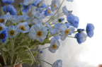 Blue Faux Poppy Flowers 23.5 Inch Silk Artificial Spring Summer Floral Stems for DIY Wedding Centerpieces Home Kitchen Decor