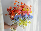Artificial Poppy Flower Branch, 4 Heads, 23.5", Multi Colors