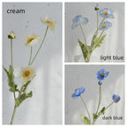 Artificial Poppy Flower Branch, 4 Heads, 23.5", Multi Colors