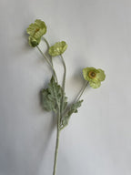 Artificial Poppy Flower Branch, 4 Heads, 23.5", Multi Colors