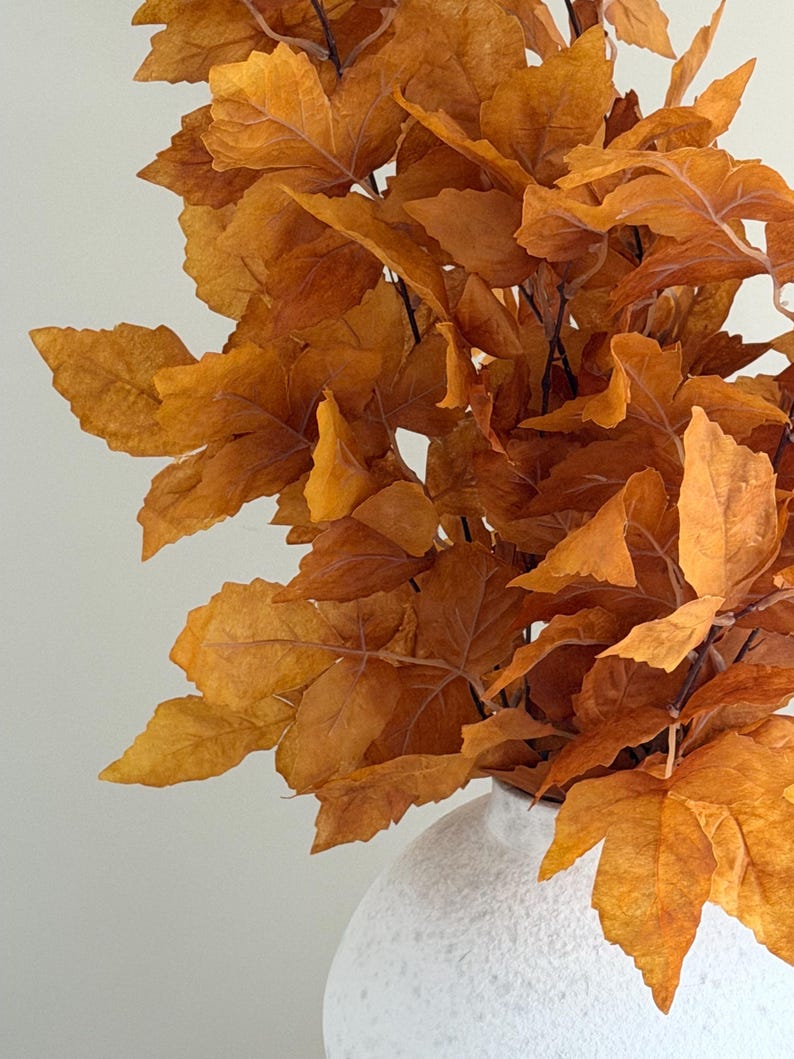 Artificial Maple Leaf Branch 40" Fall Foliage Stem Autumn Home Decor
