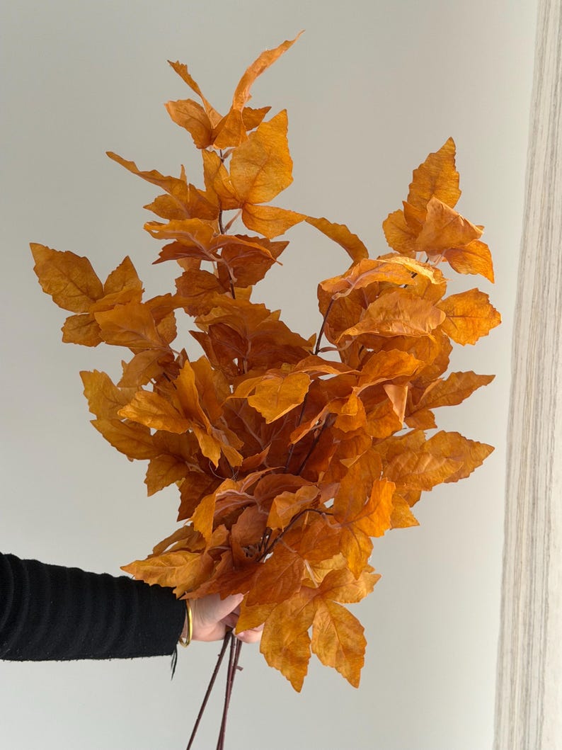 Artificial Maple Leaf Branch 40" Fall Foliage Stem Autumn Home Decor
