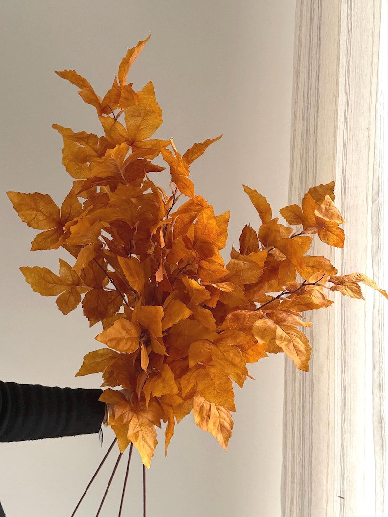 Artificial Maple Leaf Branch 40" Fall Foliage Stem Autumn Home Decor