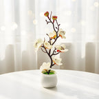 Artificial Plum Blossom Bonsai Tree, Small Faux Potted Plant, Desk Office Decor, 30cm
