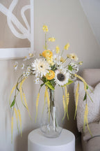 80 cm Artificial Flower Arrangement Summer Whisper Cascade Butter Yellow White