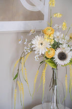 80 cm Artificial Flower Arrangement Summer Whisper Cascade Butter Yellow White